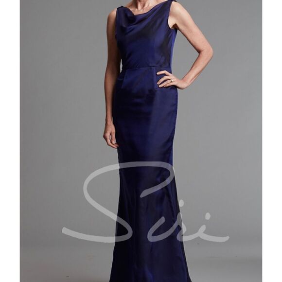 Siri Gowns Violet Silk Chiffon Concerto Gown Style 9305 Sz 12 - Picture 2 of 9